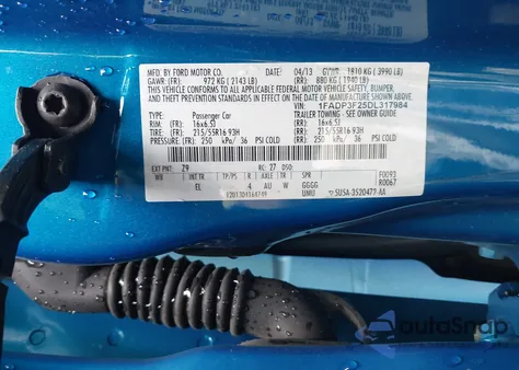 2013 Ford Focus Se из США, поврежденный, VIN 1FADP3F25DL317984